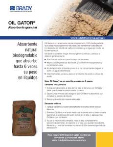 Hoja informativa del absorbente granular Oil Gator