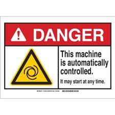 Señalamiento DANGER Warning This Machine Is Automatically Controlled