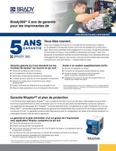 5 Year Warranty Informational Sheet - French