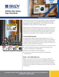 OSHA's New Safety Sign Standards Info Sheet - ANSI Z535