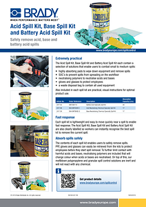 Speciality Acid, Base and Battery Acid Spill Kit - Information sheet