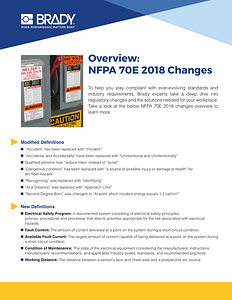 Overview: NFPA 70E 2018 Changes