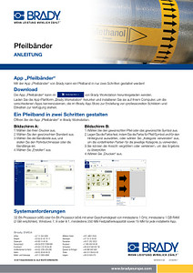 Brady Workstation app Pfeilbänder - Anleitung