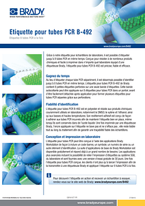 Etiquette pour tubes PCR B-492 - Fiche d'information