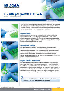 Etichetta per provette PCR B-492 - foglio informativo
