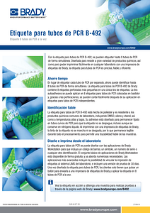 Etiqueta para tubos de PCR B-492 - hoja de información