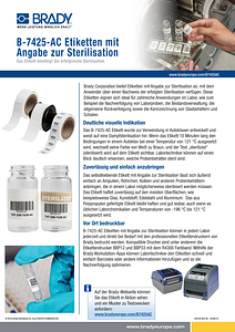 B-7425-AC Etiketten mit Angabe zur Sterilisation - Infomationsblatt