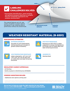 BMP71 Weather Resistant Outdoor Polyester Labels - Brady Part: M71C ...