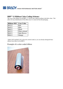 BBP®11 Ribbon Color Coding Chart