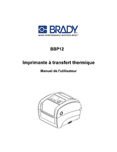 BBP12 Label Printer User Manual – French