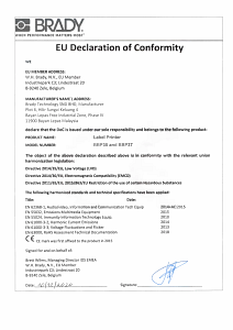BBP35/BBP37 - EU Declaration of Conformity