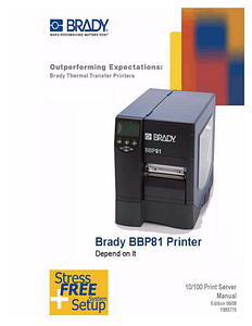 BBP81 BradyConnect 10/100 Print Server Manual