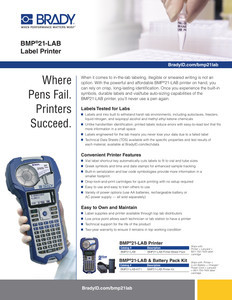 BMP21-LAB Printer Info Sheet