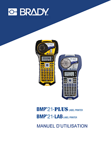 BMP21-PLUS / BMP21-LAB Label Printer User Guide - French