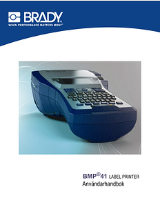 BMP41 Label Printer användarhandbok