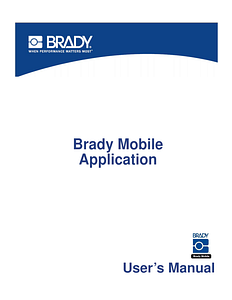 Brady Mobile Application User's Manual