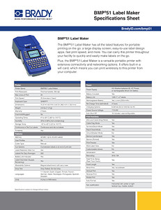 BMP51 Specification Sheet