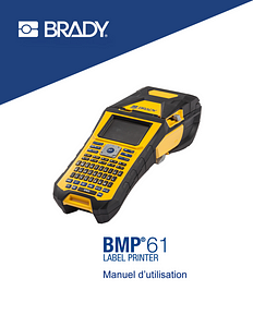 Guide de l'utilisateur de l'imprimante d'étiquettes BMP61