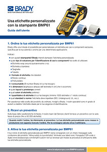 Usa etichette personalizzate con la stampante BMP61 - Guida dell’utente