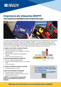 BMP71 Infosheet in SpanishImpresora de etiquetas BMP71 : Una impresora inteligente para imprimirlo todo - hoja de información