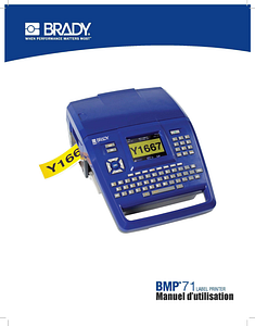 Imprimante d'étiquettes BMP71 manuel d'utilisation
