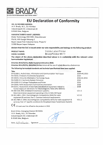 BradyPrinter M611 - EU Declaration of Conformity