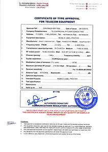 BradyPrinter M611  - Declaration of Conformity Qatar
