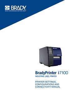 BradyPrinter i7100 Configuration Manual