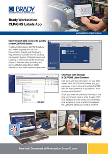 Brady Workstation CLP/GHS APP - information sheet