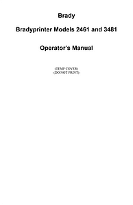Bradyprinter 2461 / 3481 User Manual