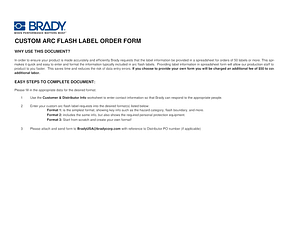 Custom Arc Flash Label Order Form