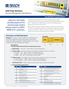 Ammonia Refrigeration Pipe Marker Information Sheet