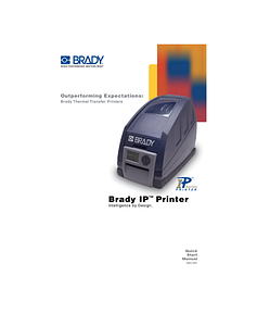 Brady IP Thermal Transfer Printer Quick Start Guide - English