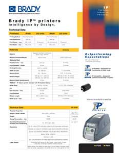 Brady IP Printer Technical Data Information - English