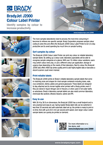 BradyJet J2000 Laboratory Informational sheet - English