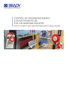 Whitepaper: Control of Hazardous Energy (Lockout/Tags-Plus) for the Maritime Industry