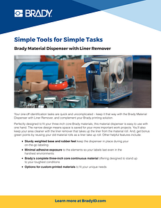 Continuous Material Dispenser with Liner Remover - Brady Part ...