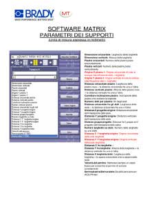 Matrix gestione parametri dei supporti