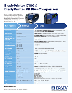 PR-Plus vs BradyPrinter i7100 Comparison Guide
