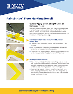 PaintStripe Floor Marking Stencil Informational Sheet
