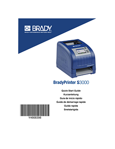 BradyPrinter S3000 Quick Start Guide