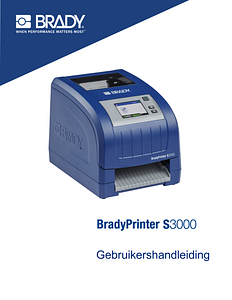 BradyPrinter S3000 User Manual - Dutch