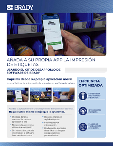 Brady SDK infosheet in Spanish - Add label printing to your own app
