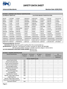 SPC Universal Absorbents SDS Sheet