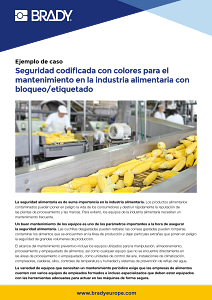 Seguridad codificada con colores para el mantenimiento en la industria alimentaria con bloqueo/etiquetado