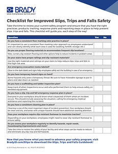 Slips Trips and Falls Checklist