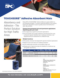TOUGHSORB Adhesive Absorbent Mats Informational Sheet
