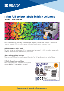 VP750 Label Printer - information sheet