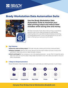 Brady Workstation Data Automation Software Informational Sheet