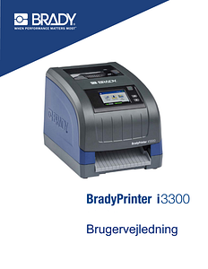 BradyPrinter i3300 user manual in Danish